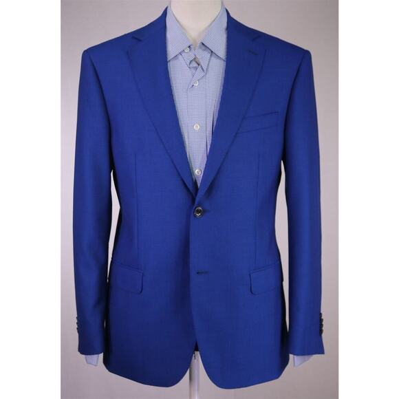 Michael Kors Bright Royal Blue 2-Btn Wool Woven Blazer Jacket 40R - Picture 2 of 9